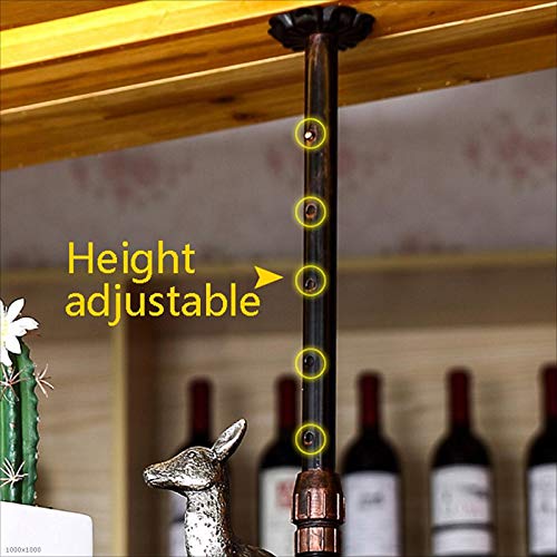Industrial Wine Glass Hanging Rack - Black