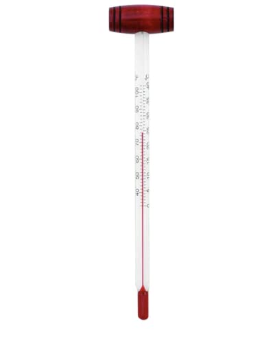 Dual Fahrenheit & Celsius Wine Thermometer with Wood Handle
