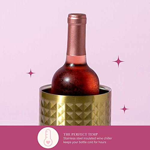 Paris Hilton Wine Chiller Set with Accessories, Gold
