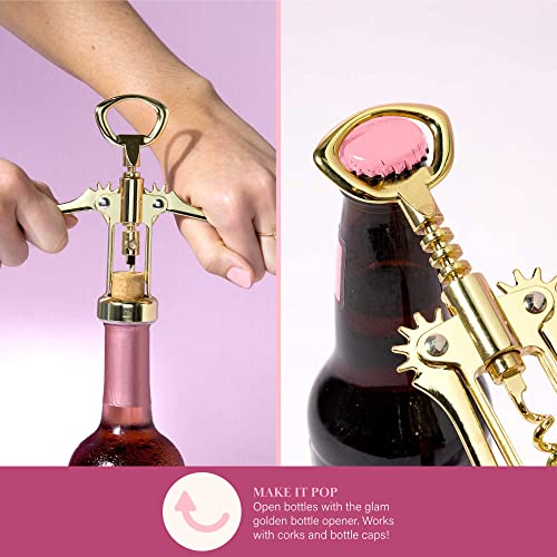 Paris Hilton Wine Chiller Set with Accessories, Gold