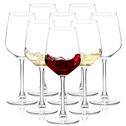 8-Piece Clear Long Stem Wine Glasses Set
