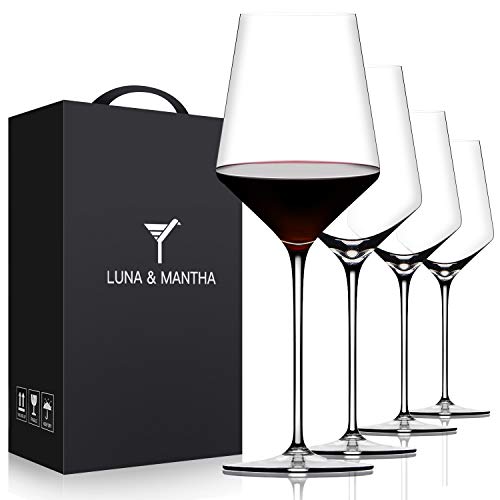 Premium Hand Blown Red Wine Glasses (Set of 4)