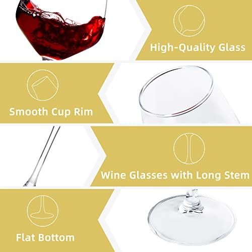 8-Piece Clear Long Stem Wine Glasses Set