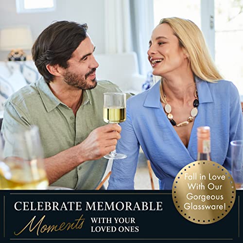 Set of 4 Crystal Square Red Wine Glasses