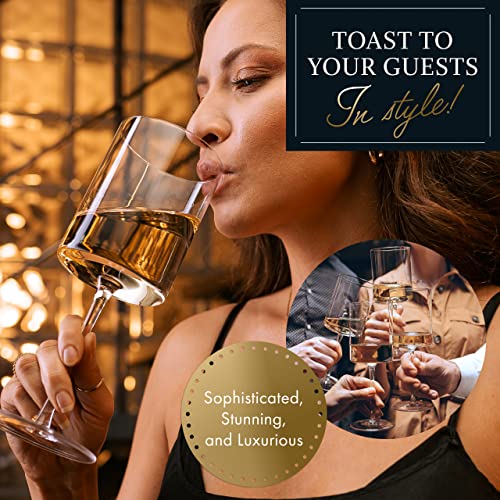 Set of 4 Crystal Square Red Wine Glasses