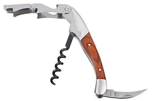 Stainless Steel Rosewood Waiters Corkscrew with Foil Cutter