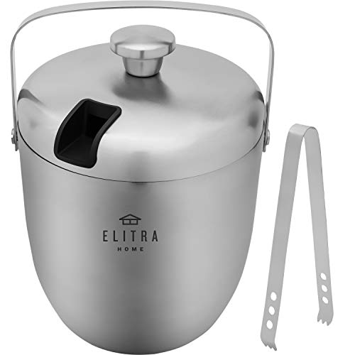 ELITRA Stainless Steel Wine Chiller Bucket with Tongs