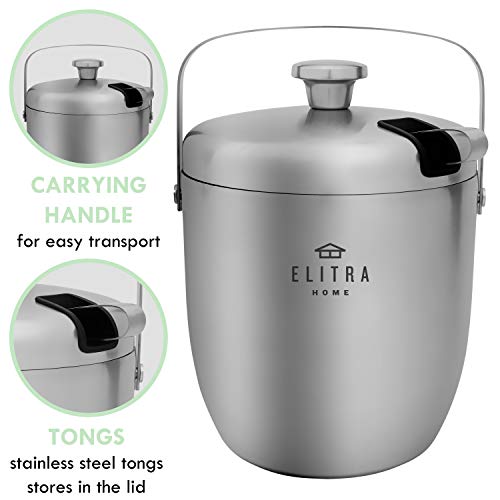 ELITRA Stainless Steel Wine Chiller Bucket with Tongs