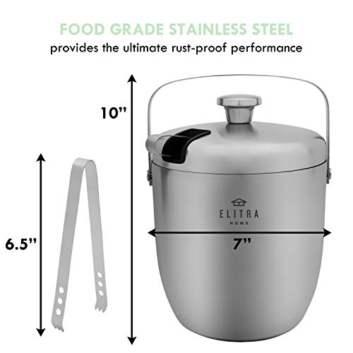ELITRA Stainless Steel Wine Chiller Bucket with Tongs