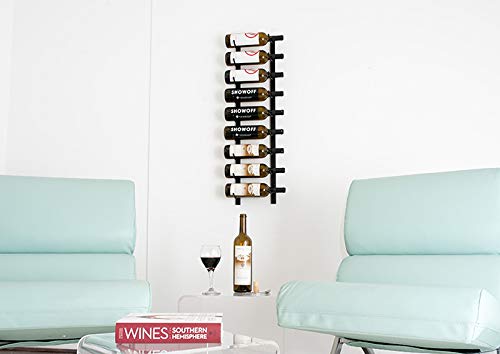 18-Bottle Wall Mounted Wine Rack with Label Forward Design