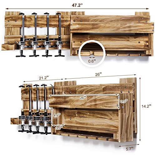 Rustic Wall Mounted Wine Rack with Dispenser