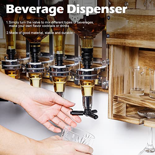 Rustic Wall Mounted Wine Rack with Dispenser
