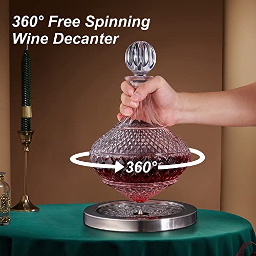 Spinning Wine Decanter with Stopper and Gift Box