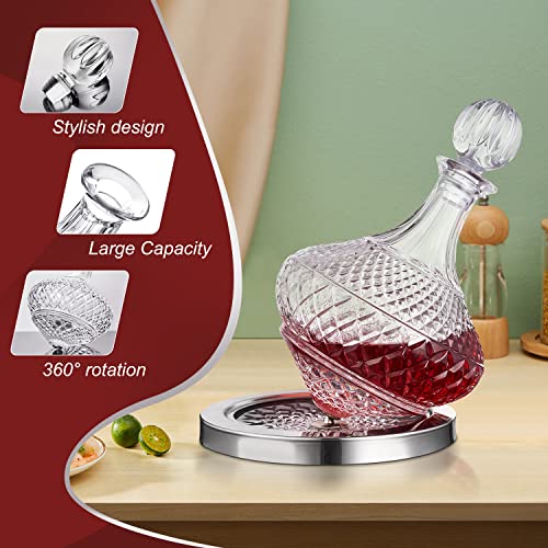 Spinning Wine Decanter with Stopper and Gift Box