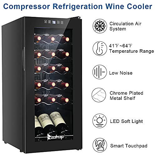 18 Bottle Mini Wine Fridge with Digital Control