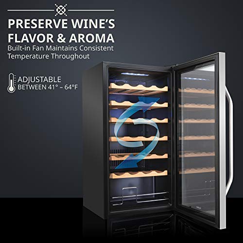 28 Bottle Wine Cooler with Lock & Digital Control