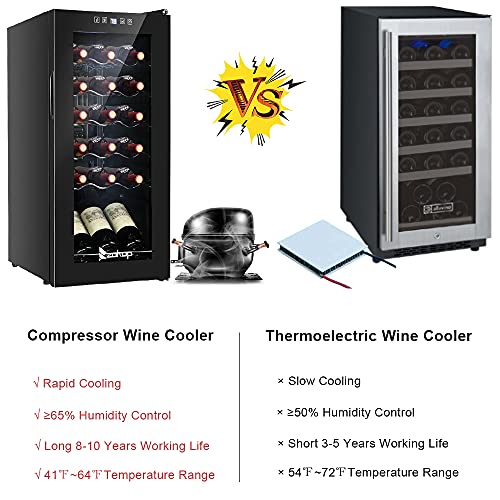 18 Bottle Mini Wine Fridge with Digital Control