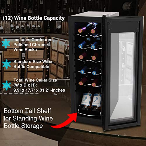 Mini Wine Cooler with Digital Control & Glass Door