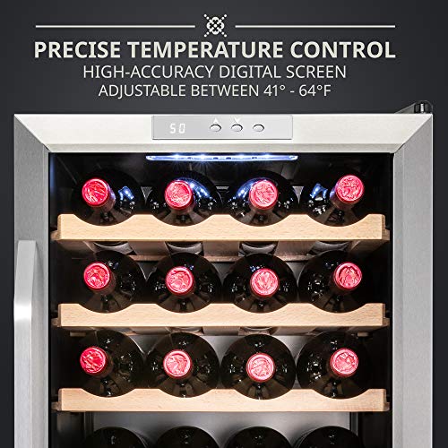 28 Bottle Wine Cooler with Lock & Digital Control