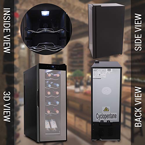 Mini Wine Cooler with Digital Control & Glass Door