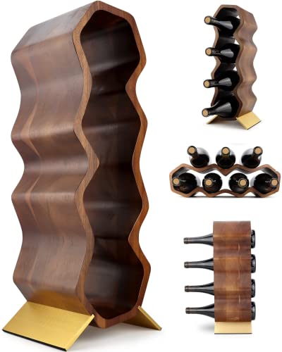 Acacia Wood Wine Rack - 7 Bottles, 2 Tiers