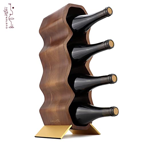 Acacia Wood Wine Rack - 7 Bottles, 2 Tiers