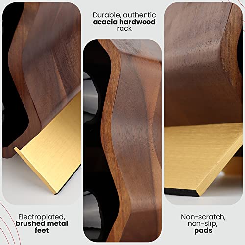 Acacia Wood Wine Rack - 7 Bottles, 2 Tiers