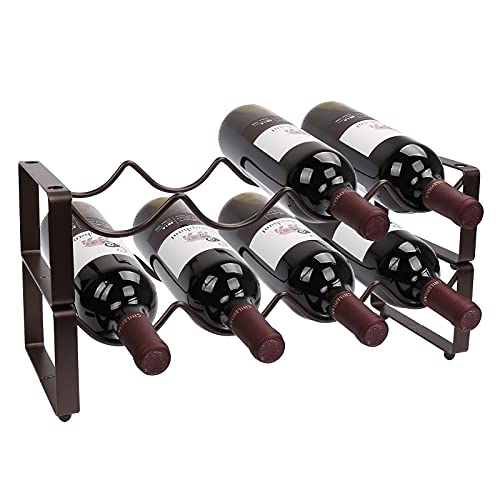 Two-tier Metal Wine Rack - Holds 8 Bottles