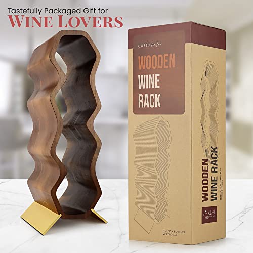 Acacia Wood Wine Rack - 7 Bottles, 2 Tiers