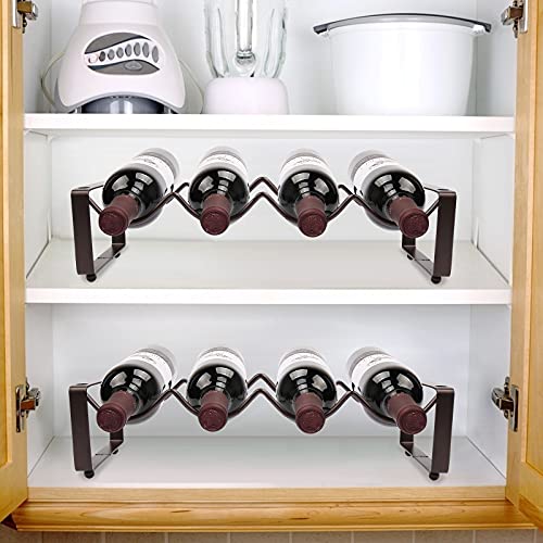 Two-tier Metal Wine Rack - Holds 8 Bottles