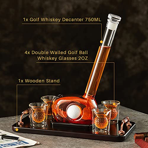 Golf-themed Liquor Decanter Set with Glasses