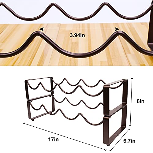 Two-tier Metal Wine Rack - Holds 8 Bottles
