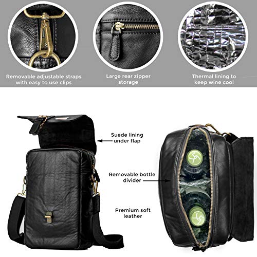 Leather Wine Tote & Tumblers Set