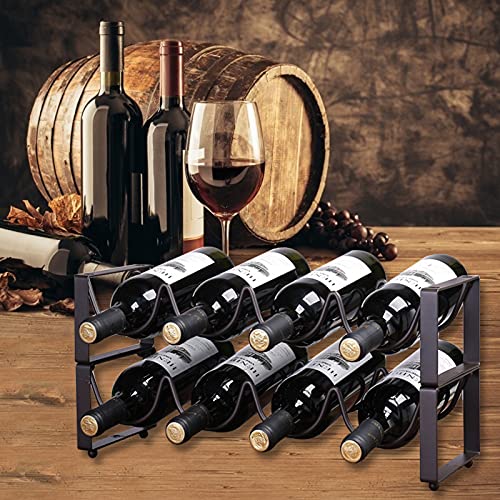 Two-tier Metal Wine Rack - Holds 8 Bottles