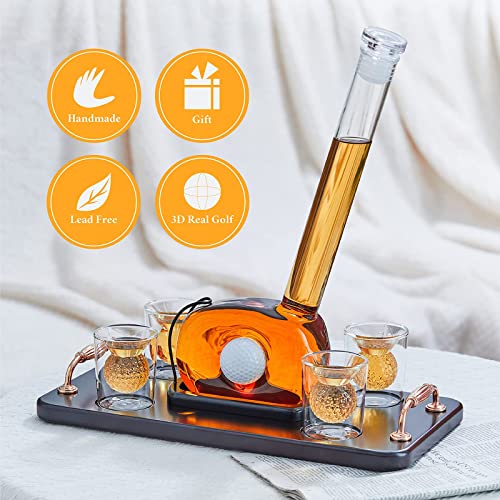 Golf-themed Liquor Decanter Set with Glasses