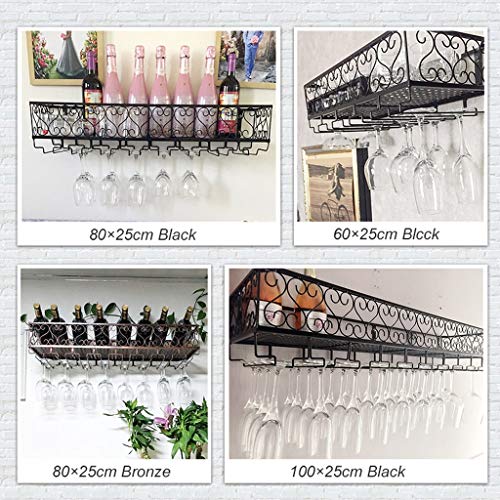 Wall-mounted Wine Shelf with Glass Holder and Racks