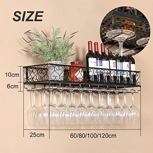 Wall-mounted Wine Shelf with Glass Holder and Racks