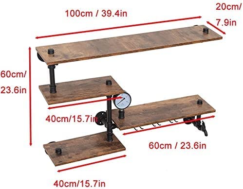 Rustic Pipe Wine Rack with Glass Holder