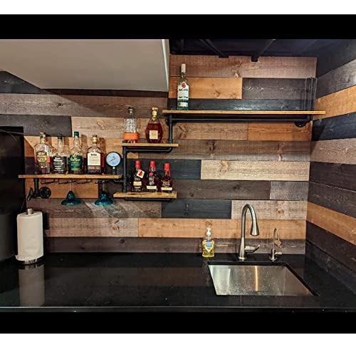 Rustic Pipe Wine Rack with Glass Holder