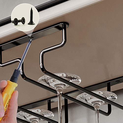 Stainless Steel Under Cabinet Wine Glass Rack