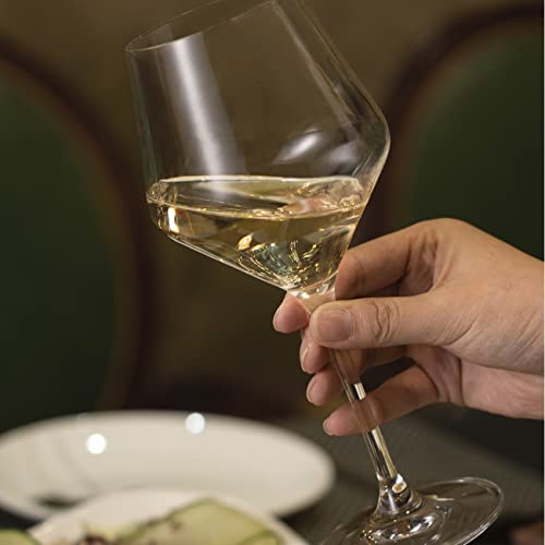 Hand-Blown Crystal Wine Glasses, Italian Style (6 Pack)