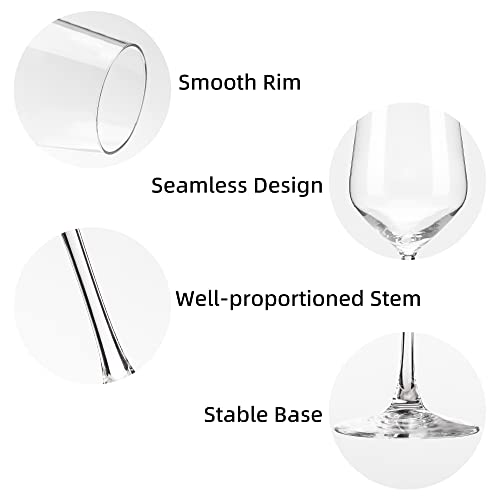 Clear Stemless Wine Glasses (Set of 8, 17 oz)