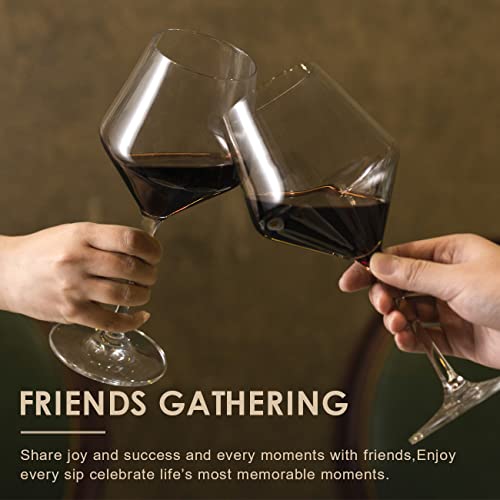 Hand-Blown Crystal Wine Glasses, Italian Style (6 Pack)