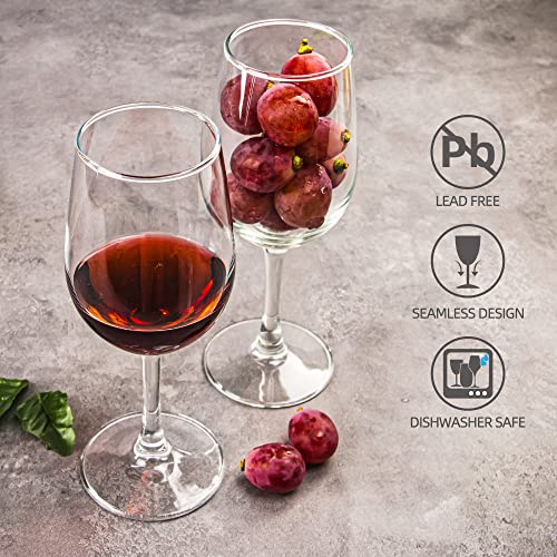 Clear Wine Glasses Set of 8, 12 oz