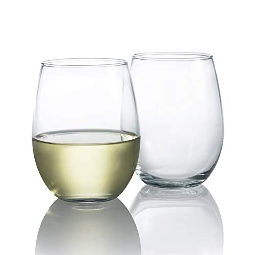 Stemless Wine Glasses: Set of 12, 15 oz