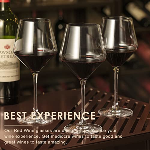 Hand-Blown Crystal Wine Glasses, Italian Style (6 Pack)