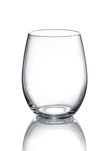 Stemless Wine Glasses: Set of 12, 15 oz