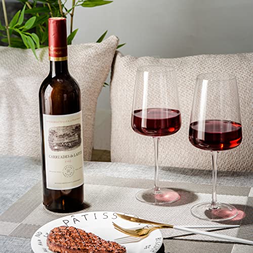 Red Wine Glasses Set of 4 – Hand Blown Crystal