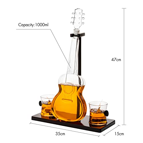 Guitar Decanter Set - Wine Savant 1000ml with Glasses
