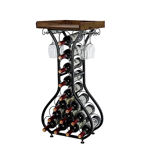 Rustic Wood Wine Rack for Home & Bar